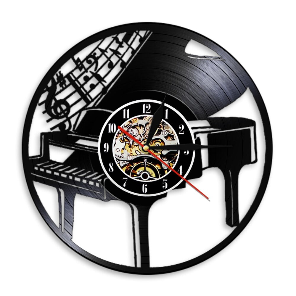 Horloge Murale Piano Vinyle