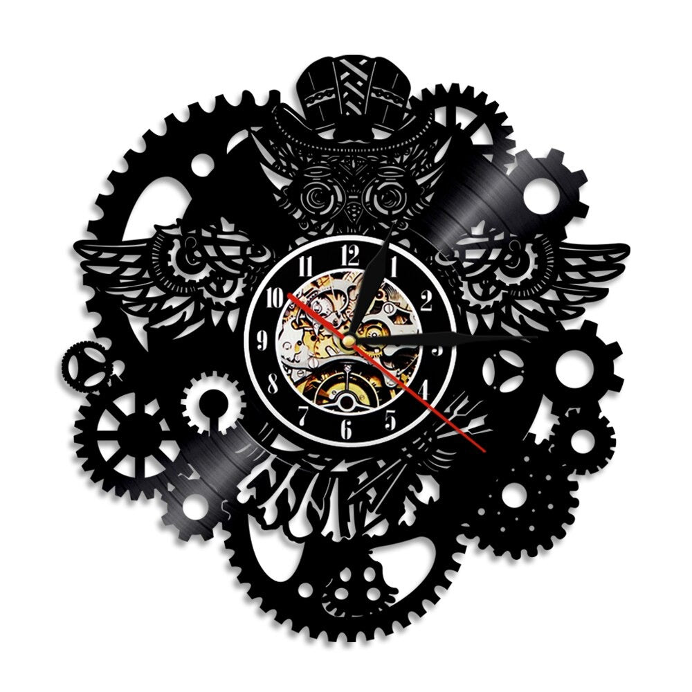 Horloge Murale Hibou Steampunk