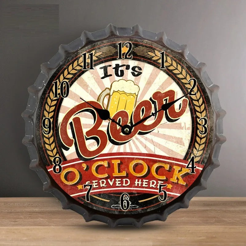 Horloge Murale Bière Vintage