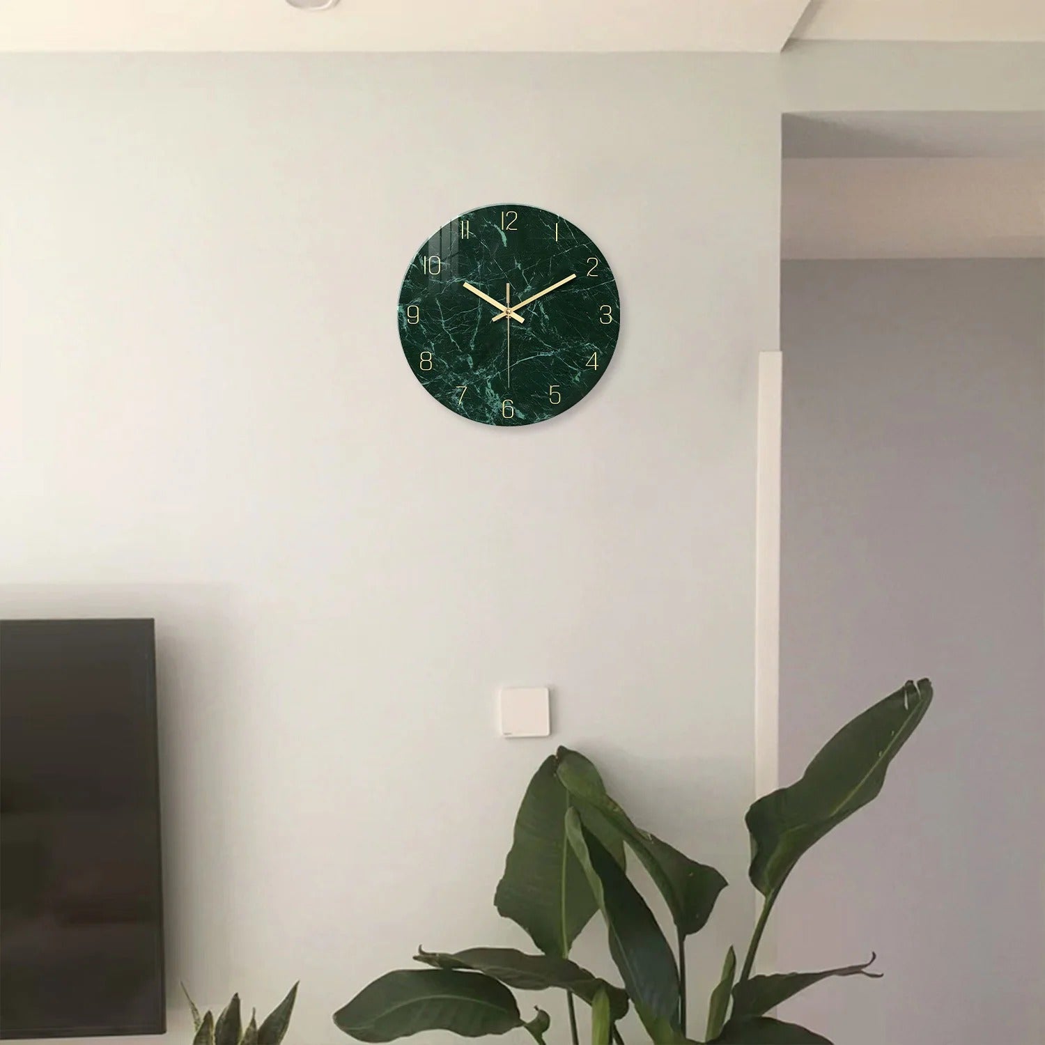 Horloge Murale Marbre Vert