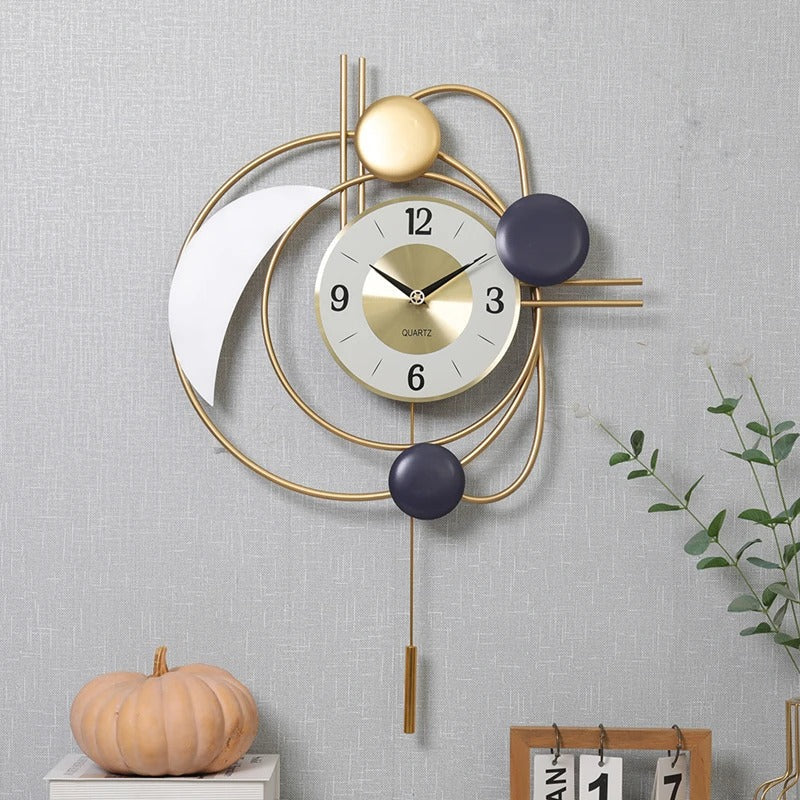 Horloge Murale Orbite Dorée