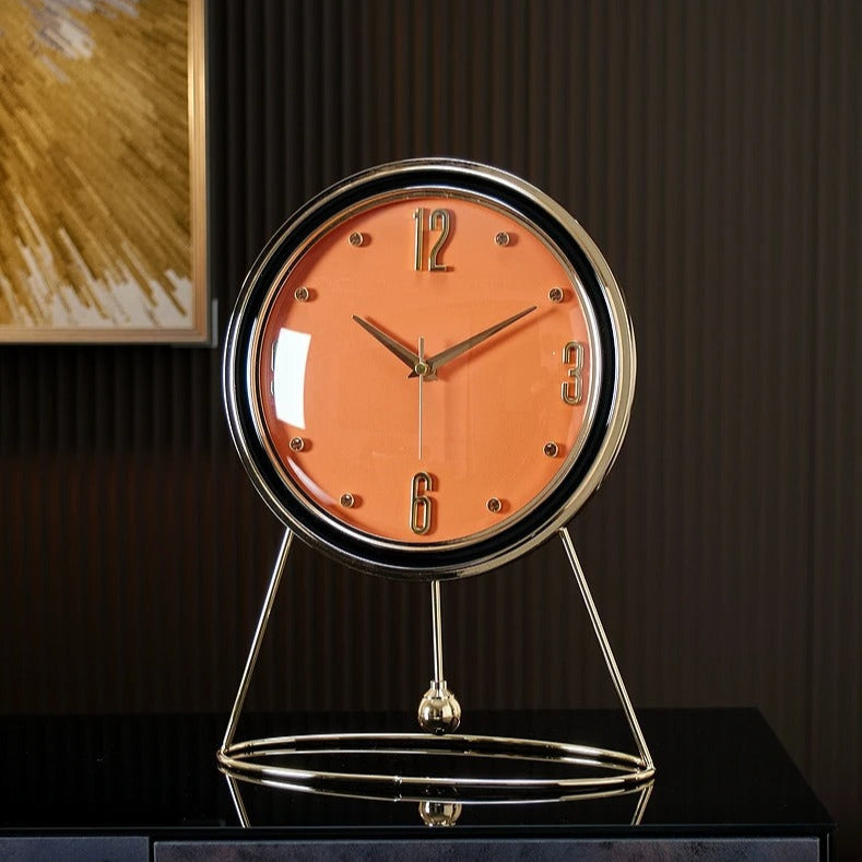 Horloge À Poser Orange Moderne
